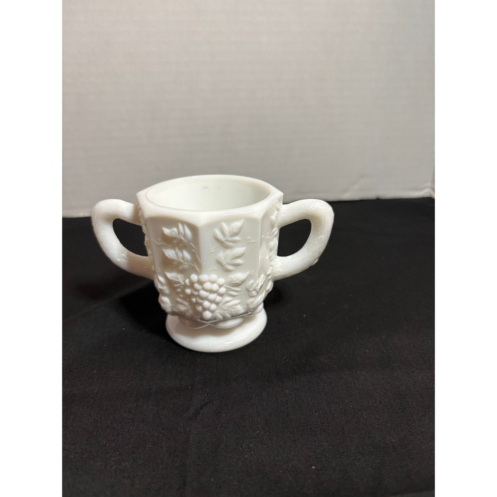 Westmoreland Paneled Grape Milk Glass Sugar